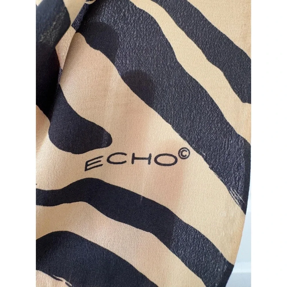 Vintage Echo Animal Print Silky Scarf/Wrap Oblong 11